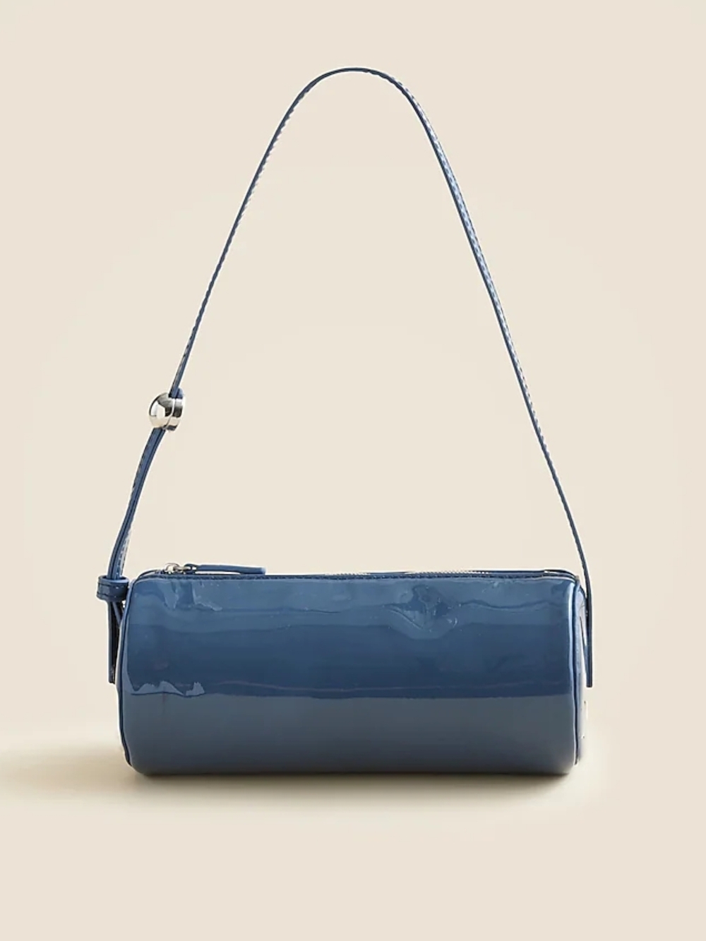 New! J. Crew Bordeaux Mini Barrel Bag in Blue Patent Leather